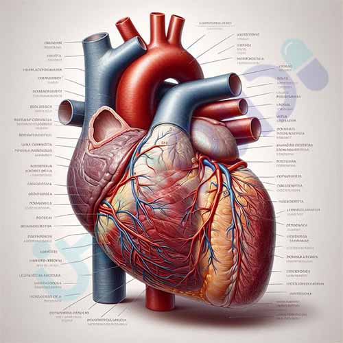 برش طولی آناتومی قلب انسان